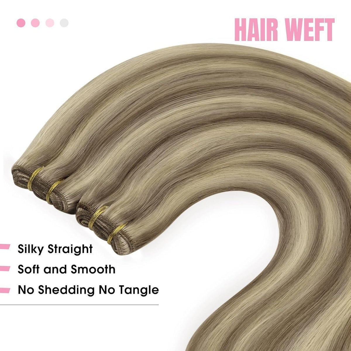 Echthaar Tressen Hellbraun 60cm – Remy Weft Haarverlängerung