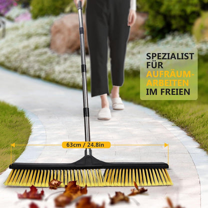 Masthome Straßenbesen 60cm Bürstenkopf Besen Stiel Industrie Bodenbürsten Außenbereich