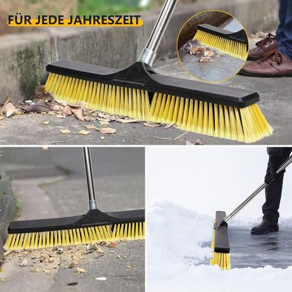 Masthome Besen 60cm Bürstenkopf Stiel Industrie Bodenbürsten