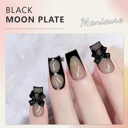 Press On Nails Set 24 Stück Künstliche Nägel Schwarzes Design