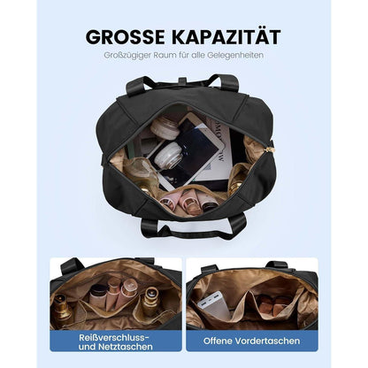 Ryanair Handgepäck Tasche 40x20x25, Erweiterbar Schwarz