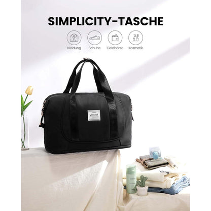 Ryanair Handgepäck Tasche 40x20x25, Erweiterbar Schwarz