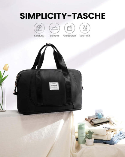 Handgepäck Tasche 40x20x25 Erweiterbar Reisetasche Cabin Schwarz