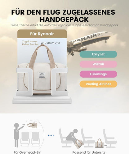 Handgepäck Tasche Ryanair 40x20x25 Erweiterbar Carry On Luggage für Reisen