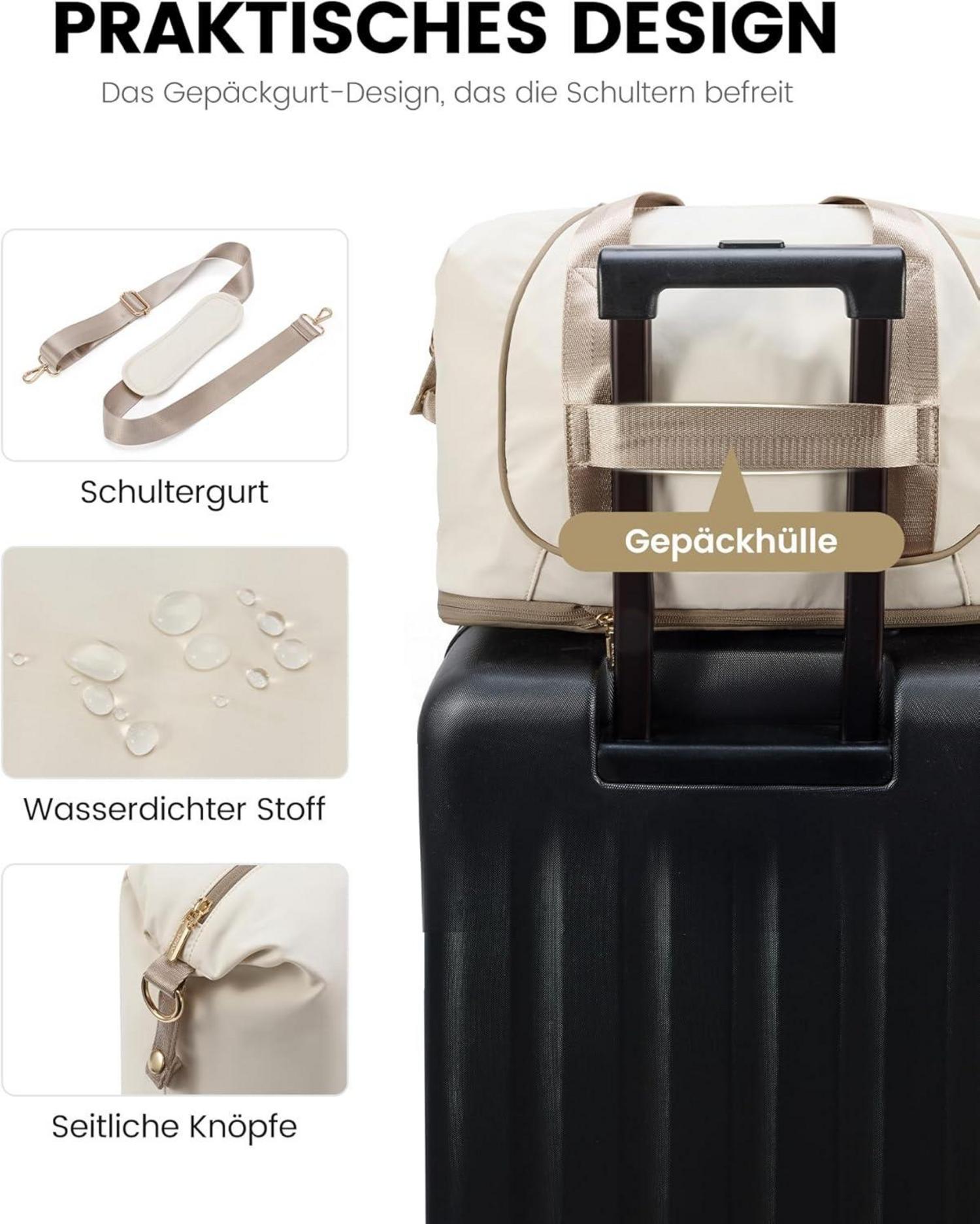 Handgepäck Ryanair 40x20x25, Erweiterbar, Cabin Travel Bag für Damen