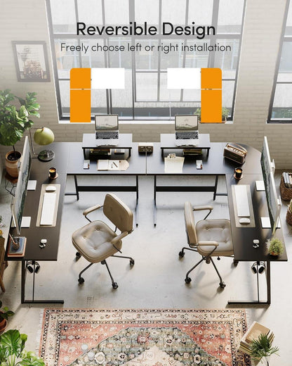 Gaming Tisch Eckschreibtisch L Form 120 x 120 cm Schwarz