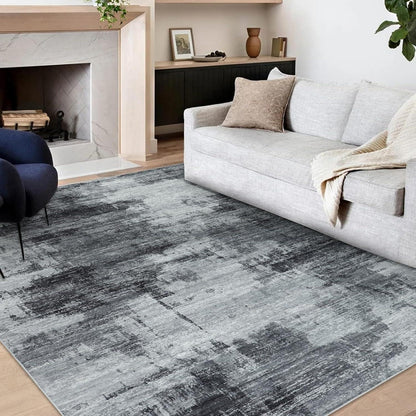 Dunkelgrauer Wohnzimmerteppich 160x230cm – Modern & Waschbar