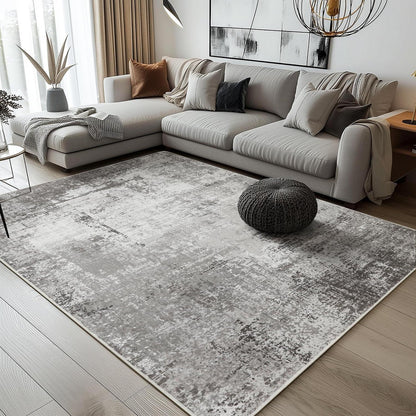 Moderner Wohnzimmerteppich Grau-Braun 200x290 cm, Waschbar & Rutschfest