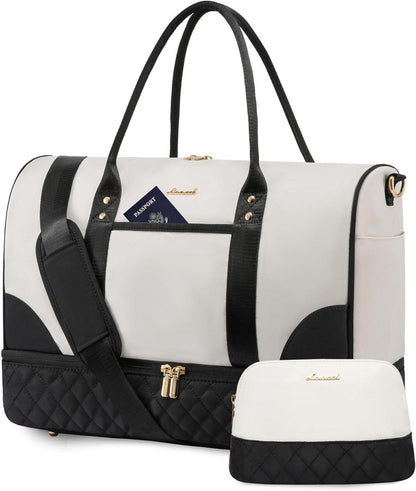 Reisetasche Damen Weekender Bag mit Schuhfach Nassfach 2-teiliges Set