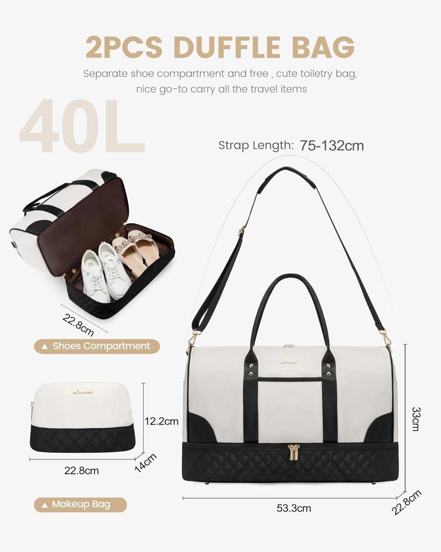 Damen Reisetasche Weekender Bag mit Schuhfach und
