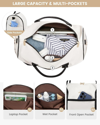 Reisetasche Damen Weekender Bag mit Schuhfach Nassfach 2-teiliges Set