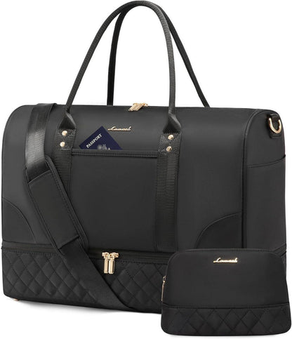 Damen Weekender Tasche mit Schuh- und Nassfach, 2-teiliges