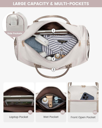 Damen Weekender Reisetasche mit Schuhfach & Nassfach, 2-teiliges Set