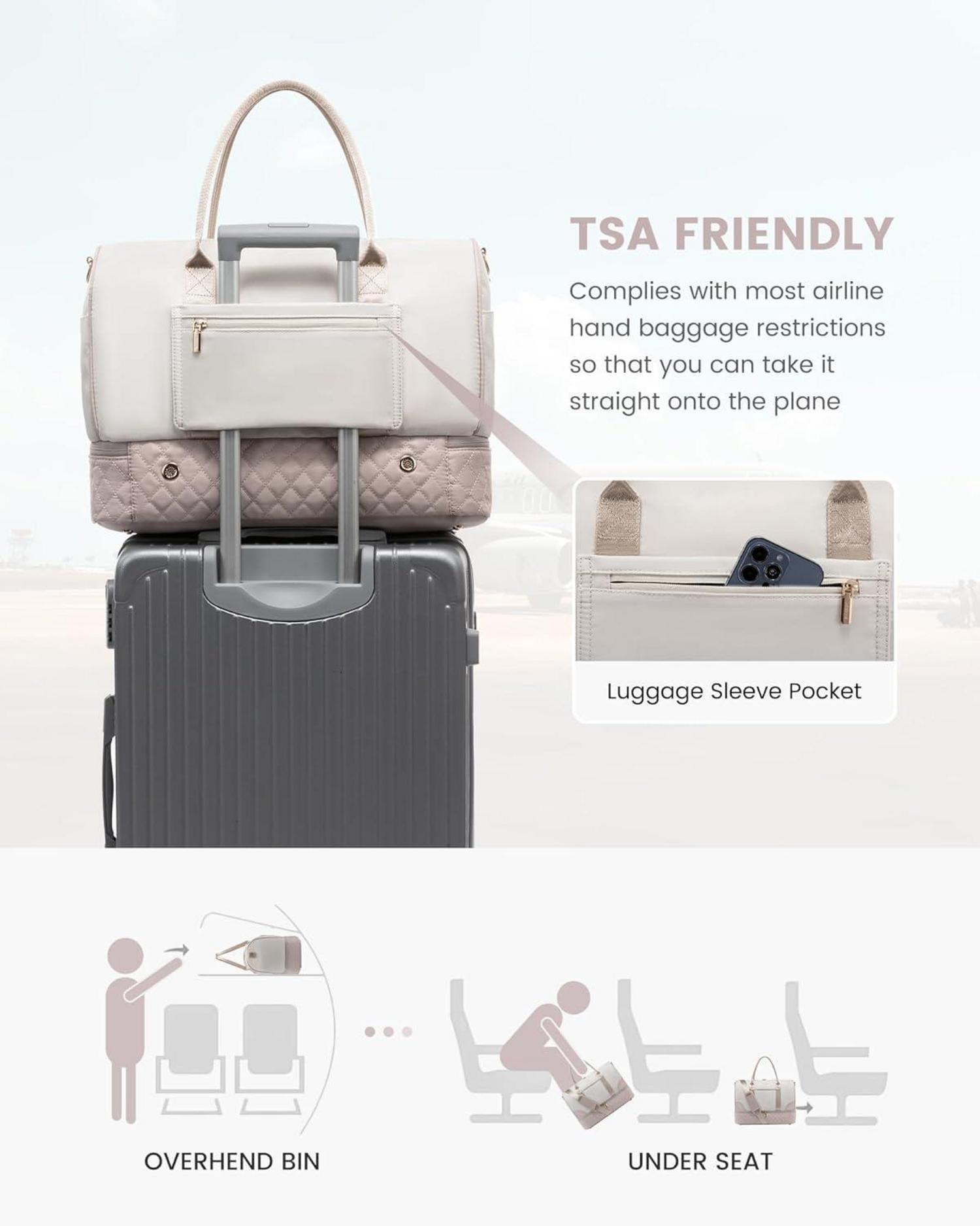 Damen Reisetasche Weekender Bag mit Schuhfach Nassfach 2-teiliges Set