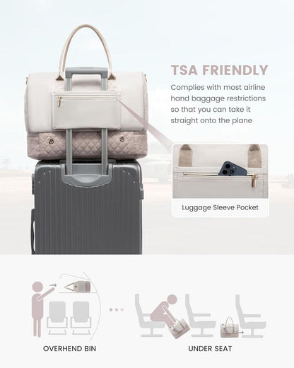 Damen Reisetasche Weekender Bag mit Schuhfach Nassfach 2-teiliges Set