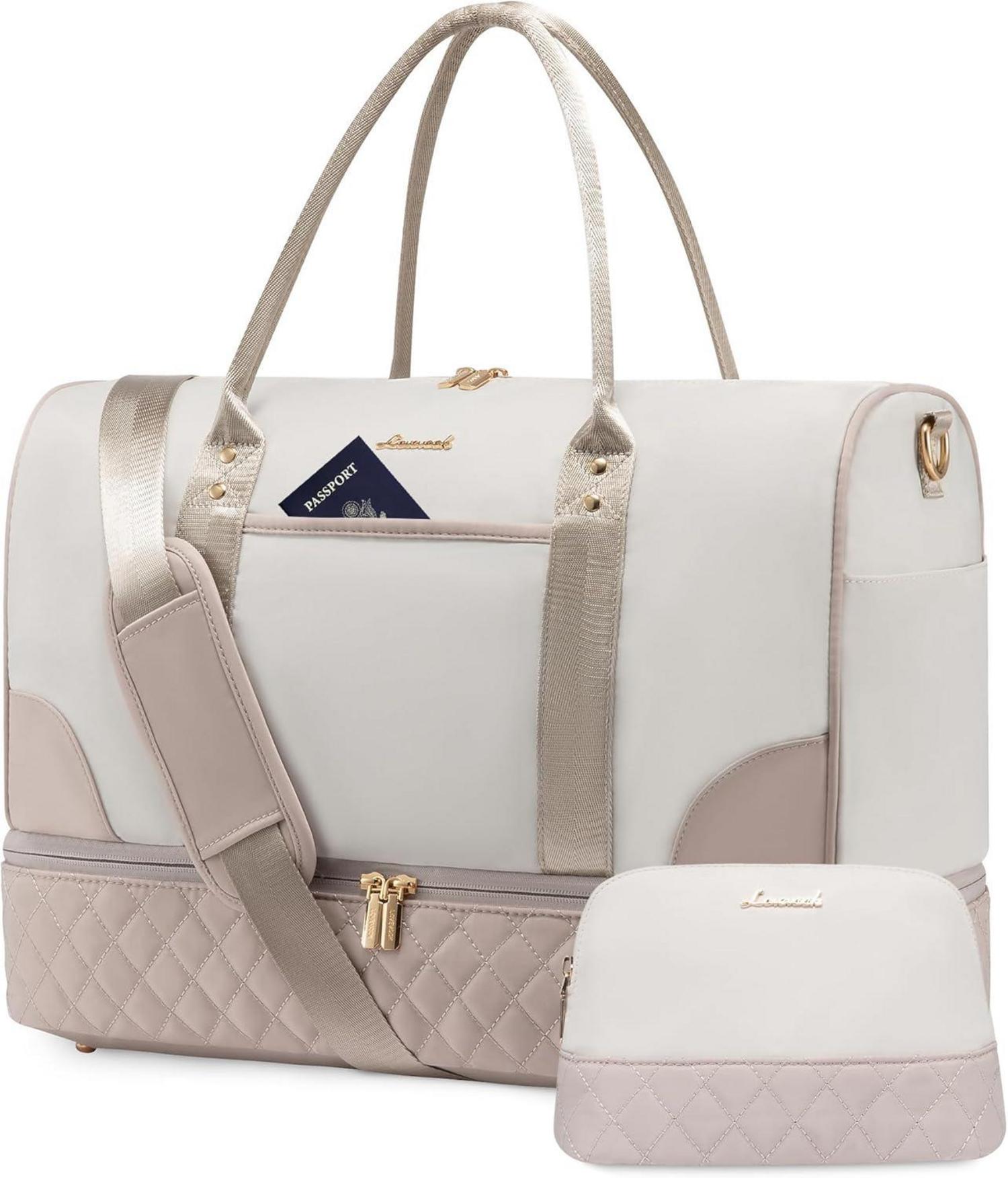 Damen Weekender Reisetasche mit Schuhfach & Nassfach, 2-teiliges Set
