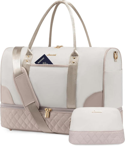 Damen Weekender Reisetasche mit Schuhfach & Nassfach, 2-teiliges Set