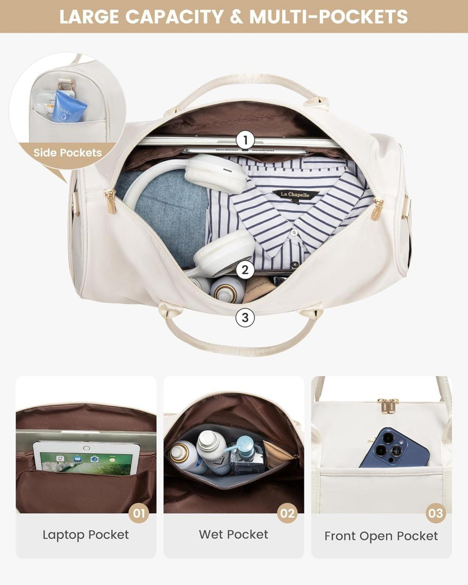 Weekender Reisetasche mit Schuhfach und Nassfach, 2-teiliges Set