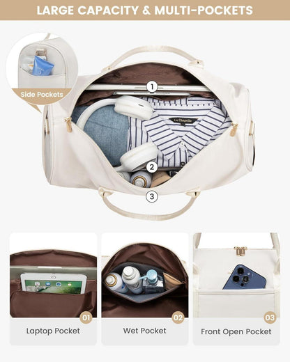 Weekender Reisetasche mit Schuhfach und Nassfach, 2-teiliges Set