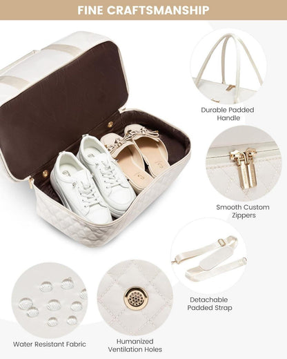 Weekender Reisetasche Damen mit Schuhfach & Nassfach, 2-teiliges Set - Beige