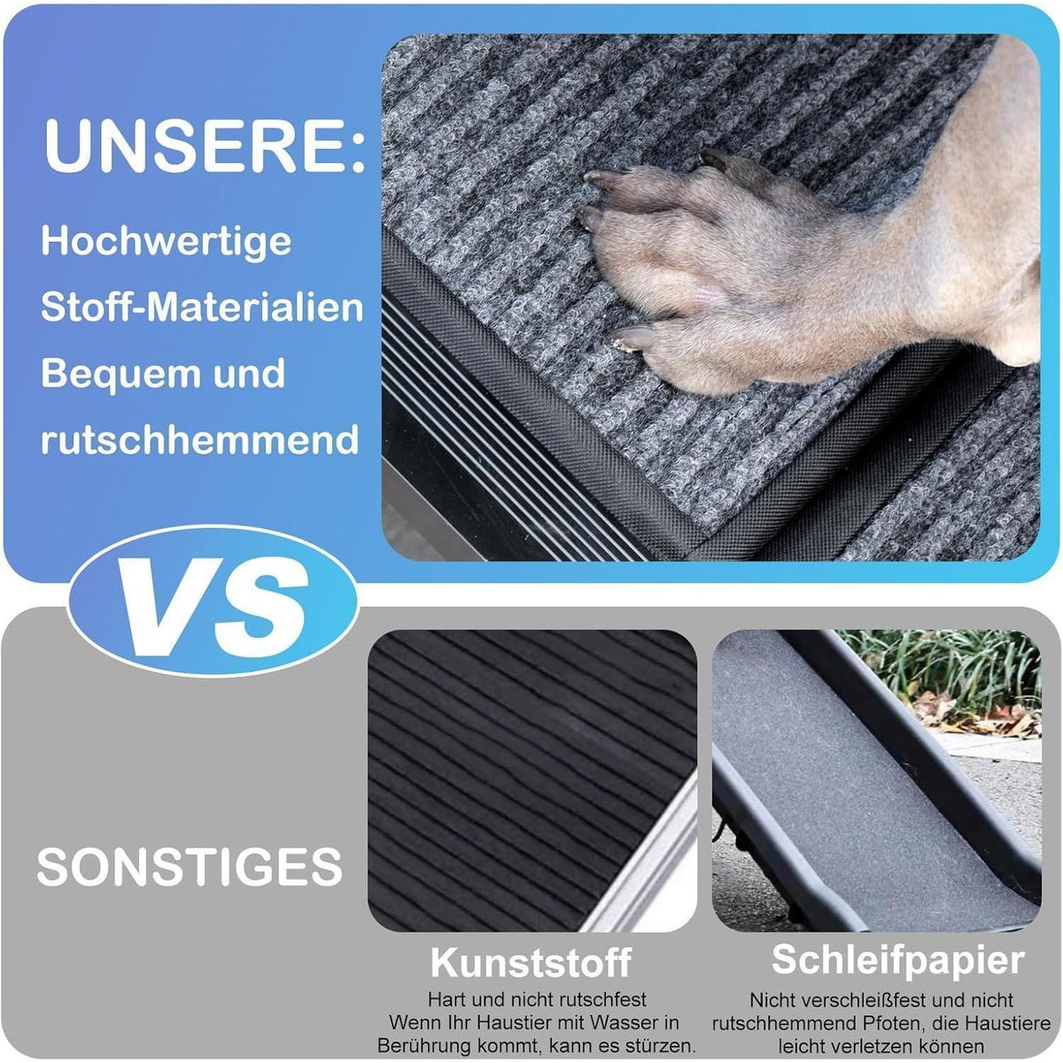Hundetreppe Auto 180cm – Faltbar & Rutschfest für Große Hunde
