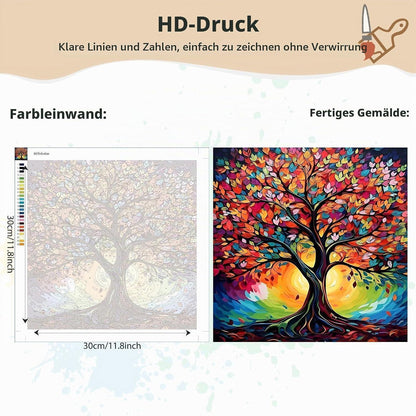 Malen nach Zahlen Lebensbaum – DIY Ölgemälde Set 40x40cm