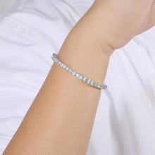 Damen Tennisarmband 14K Gold Weißgold beschichtet Zirkonia