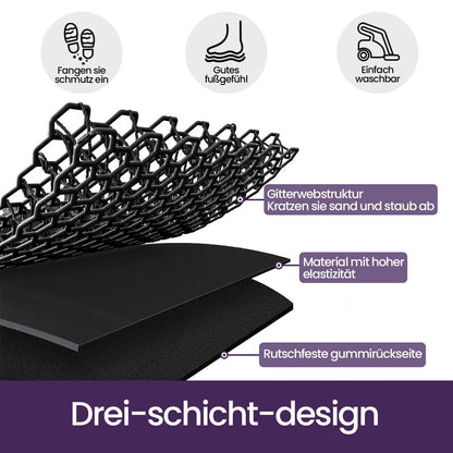 Fußmatte dunkelgrau rutschfest 43x76 cm – Schmutzfangmatte