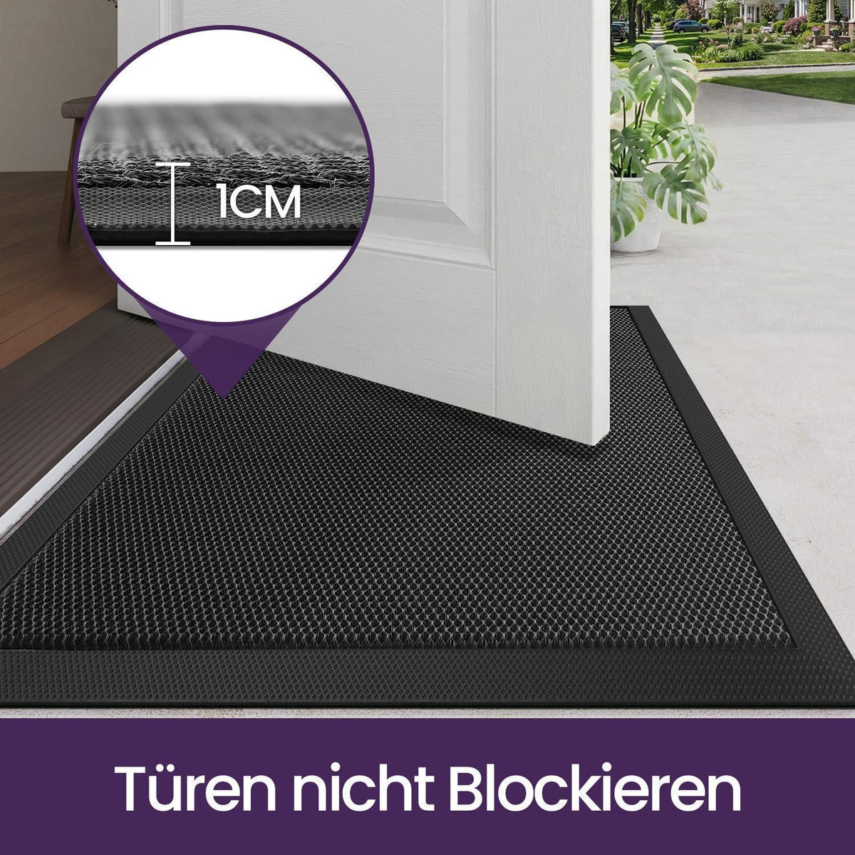 Fußmatte dunkelgrau rutschfest 43x76 cm – Schmutzfangmatte