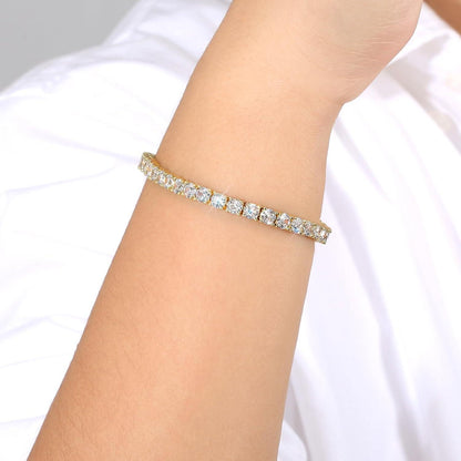 Gold Tennisarmband Damen Zirkonia Kristall 14K