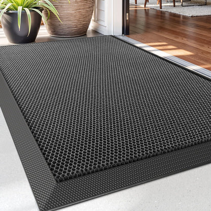 Fußmatte dunkelgrau 60x90 cm – rutschfest & Schmutzfang