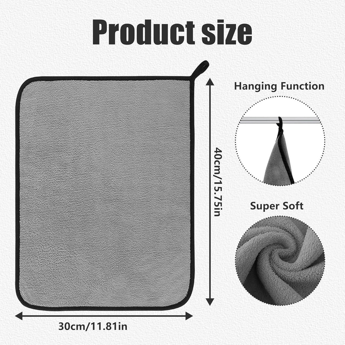Mikrofasertücher Auto 6er Set – 30x40cm, 500GSM