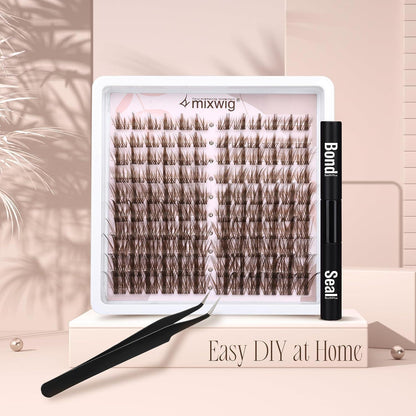 Fox Eye Wimpern-Cluster Set mit Bond & Seal Applicator
