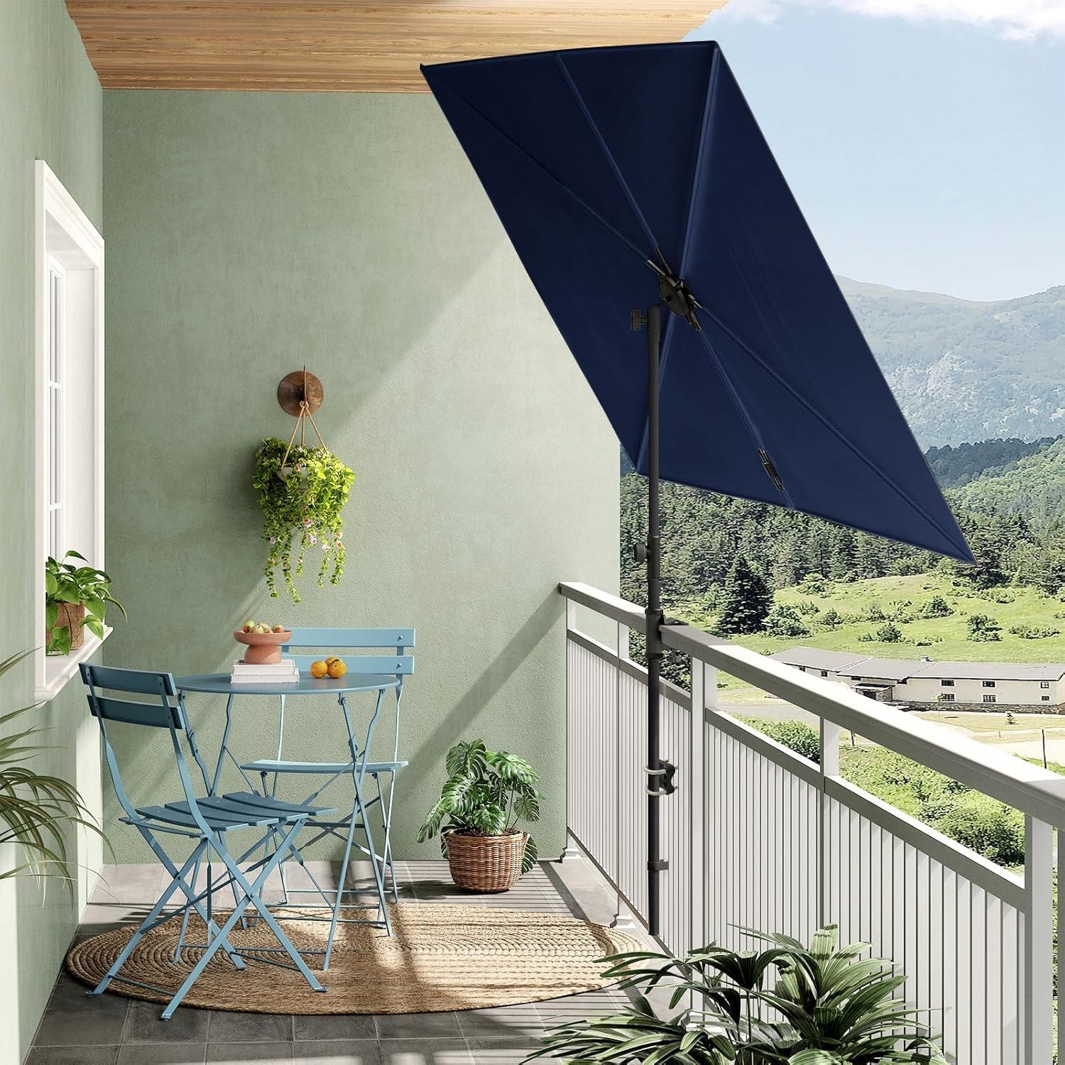 Grand patio Sonnenschirm Balkon 6 Rippen UV-Schutz