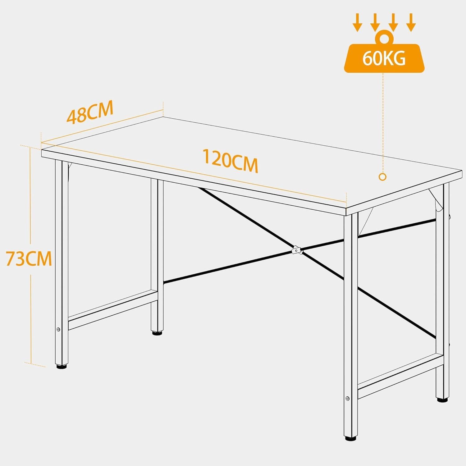 Schreibtisch Computertisch Bürotisch 120x48 cm Holz Metallgestell