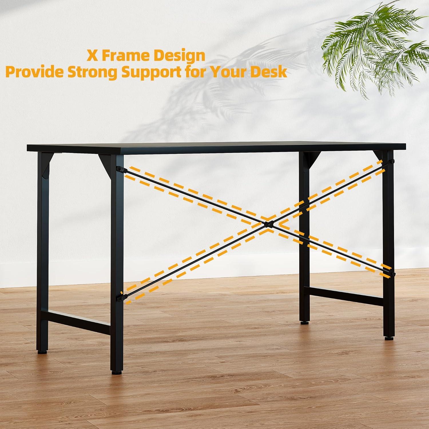 Kleiner Schreibtisch 120x48 cm Industrie-Design Holz Metallgestell