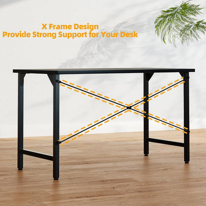 Kleiner Schreibtisch 120x48 cm Industrie-Design Holz Metallgestell