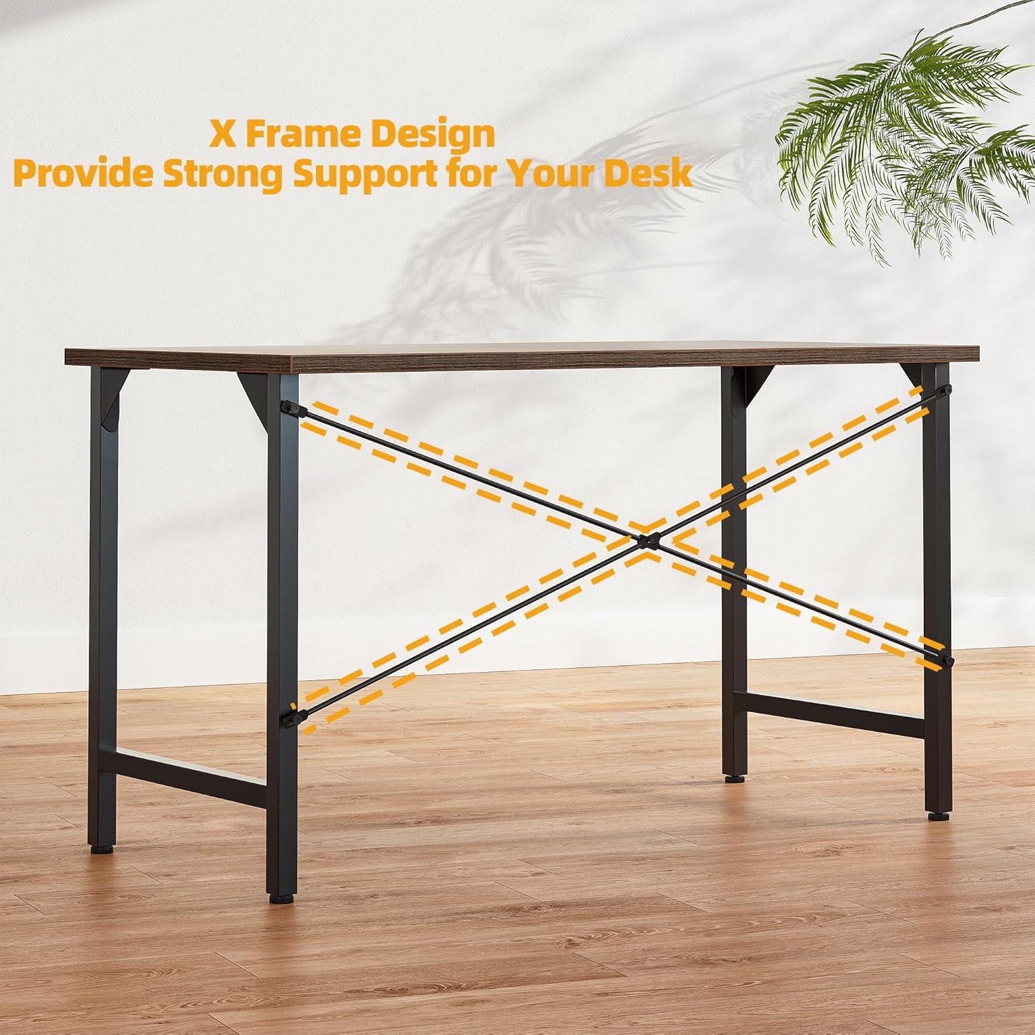 Schreibtisch 120x48cm Büro- und Computertisch Industriedesign Holz Metallgestell