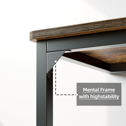 Schreibtisch 120x48 cm Industrie-Design Metall Holz Bürotisch