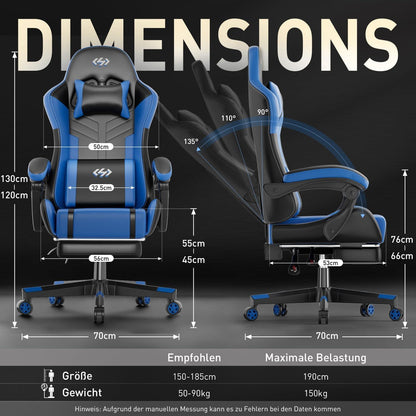 Ergonomischer Gaming Stuhl mit Kopfstütze und