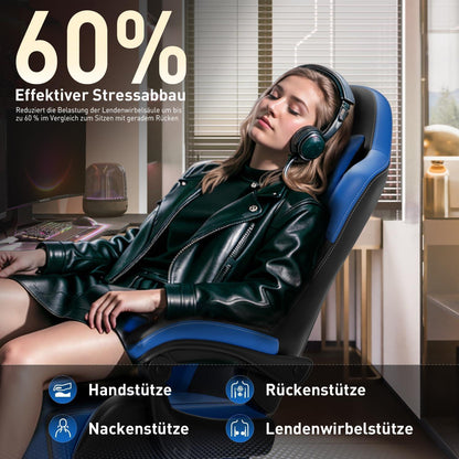 Bürostuhl Gaming Stuhl für Erwachsene und Teens, Höhenverstellbar