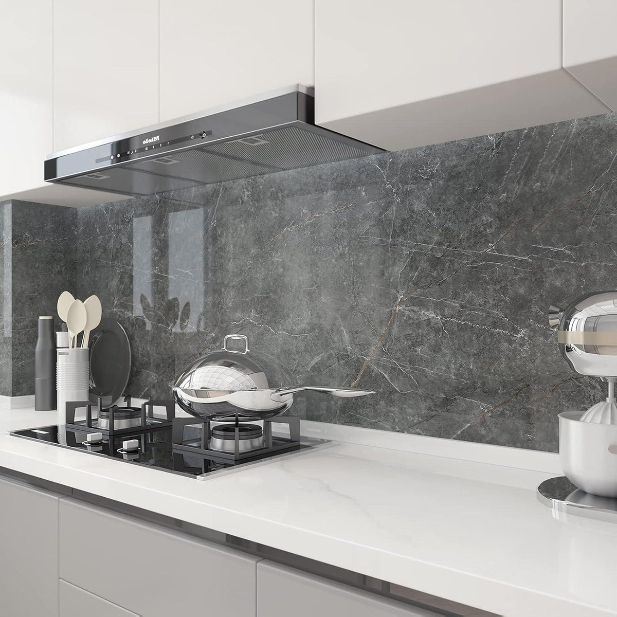 Vinylfolie Marmoroptik Grau 81,3 x 800,1 cm wasserdicht