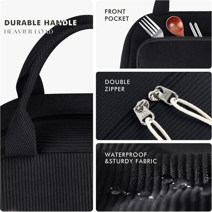 Isolierte Lunchtasche für Damen & Herren – Schwarz