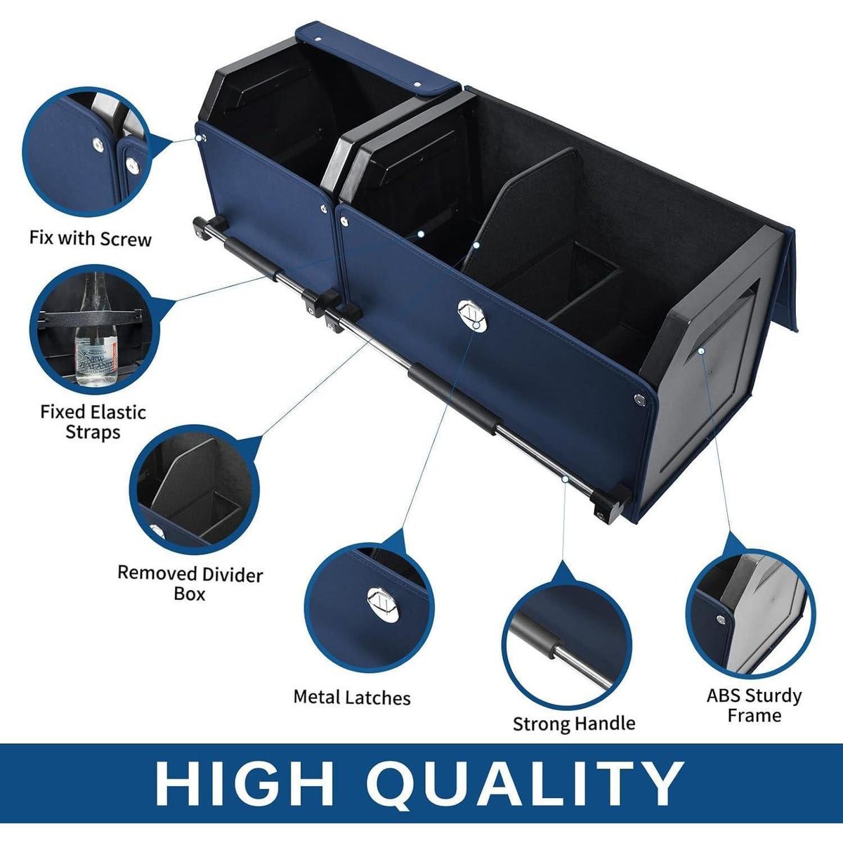 Auto Kofferraum Organizer mit Deckel & Griff – Blau