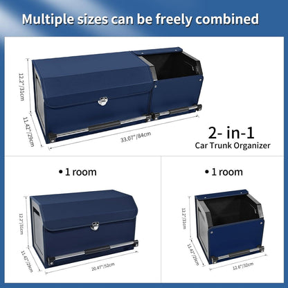 Auto Kofferraum Organizer mit Deckel & Griff – Blau