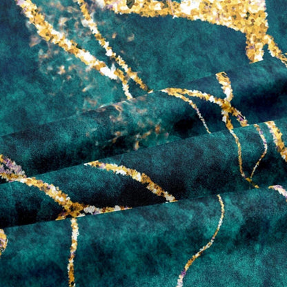 Marmor Bettwäsche Set Grün Gold 135x200 cm 4tlg.