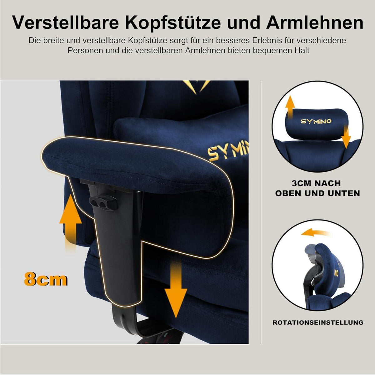 Gaming Stuhl Bürostuhl mit Fußstütze Wildlederimitat Ergonomisch