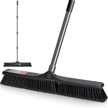 Straßenbesen Industriebesen 60cm mit ausziehbarem Stiel Schwarz