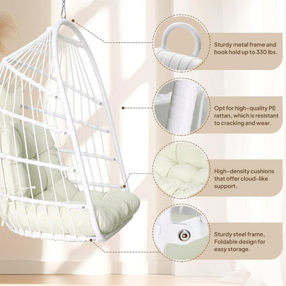 Hängesessel mit Ständer & Kissen – Faltbar, Indoor & Outdoor