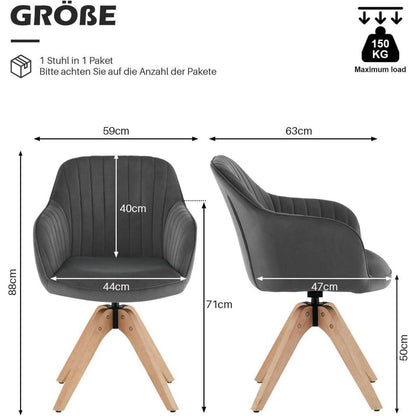 Drehbarer Samt-Sessel Grau – Bequem & Vielseitig für Wohnzimmer